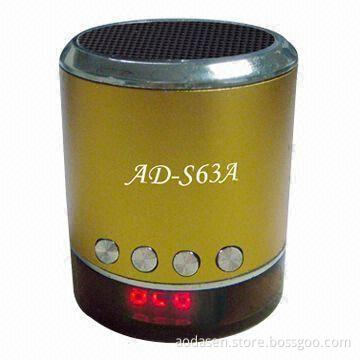 Mini Speaker with LED Displayer, 800mA Battery Capacity and 3.7V DC Operating Voltage
